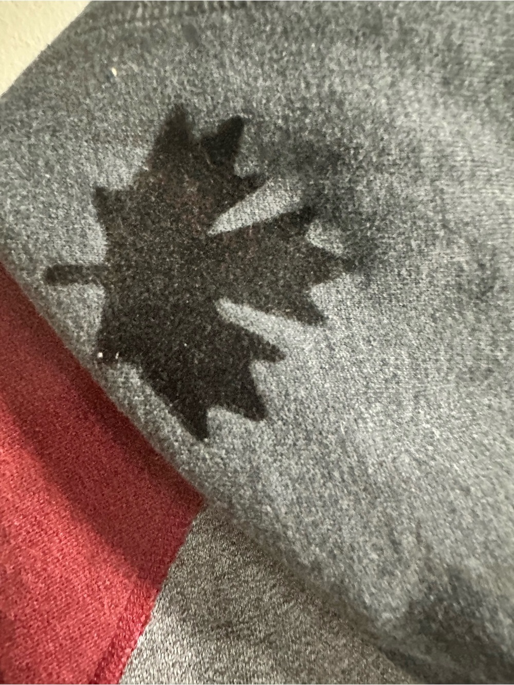 Roots Hoodie Gray and Burgundy Size XL - Picture 4 of 7